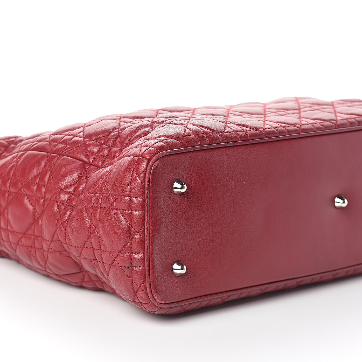 Christian Dior Lambskin Cannage Large Lady Dior Red 7 of 12
