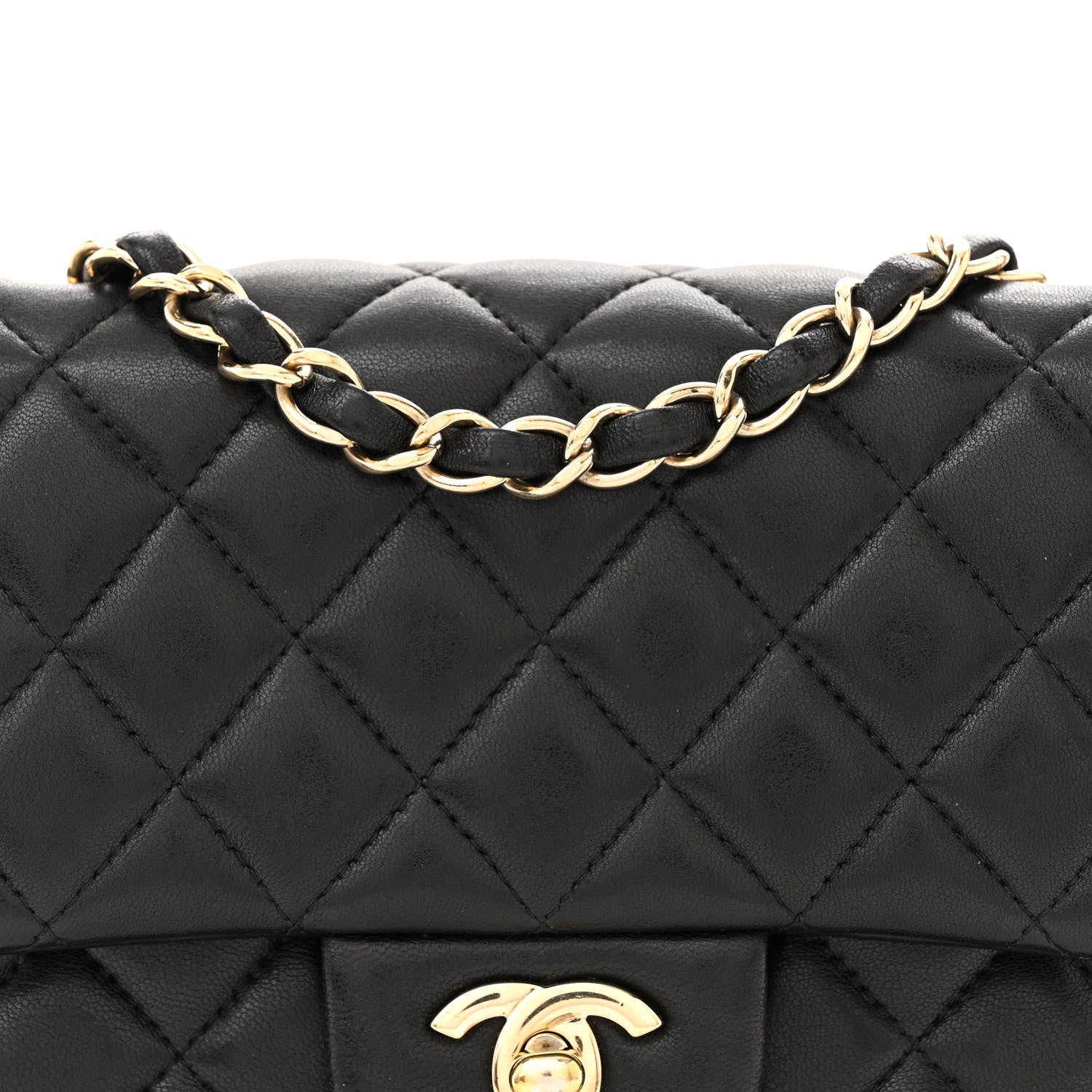 Chanel Lambskin Quilted Mini Square Flap Black 8 of 14