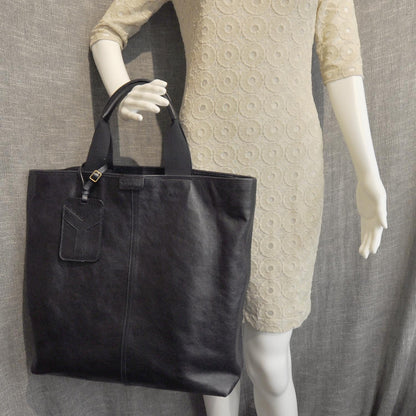 Saint Laurent Leather Tanger Tote Unisex Black 9 of 9