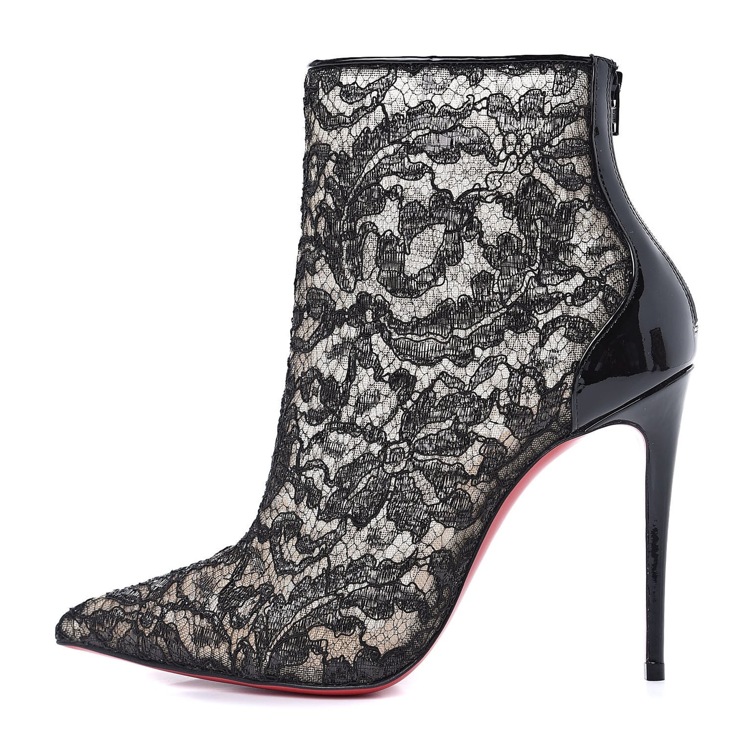 Patent Rete Lace Dentelle Psybootie 100 Ankle Boots 36.5 Black