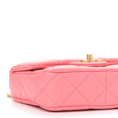 Chanel Lambskin Enamel Quilted Pending CC Mini Square Flap Pink 8 of 9