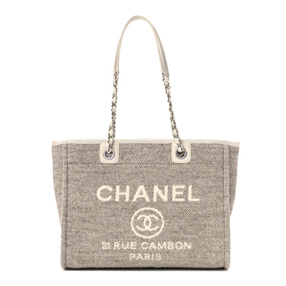 Chanel Mixed Fibers Small Deauville Tote Light Grey 1 of 14