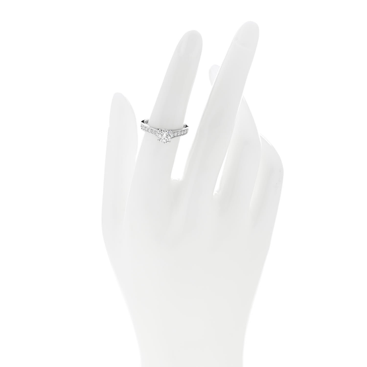 Cartier Platinum Diamond .80ct Solitaire 1895 Engagement Ring 51 5.75 2 of 5