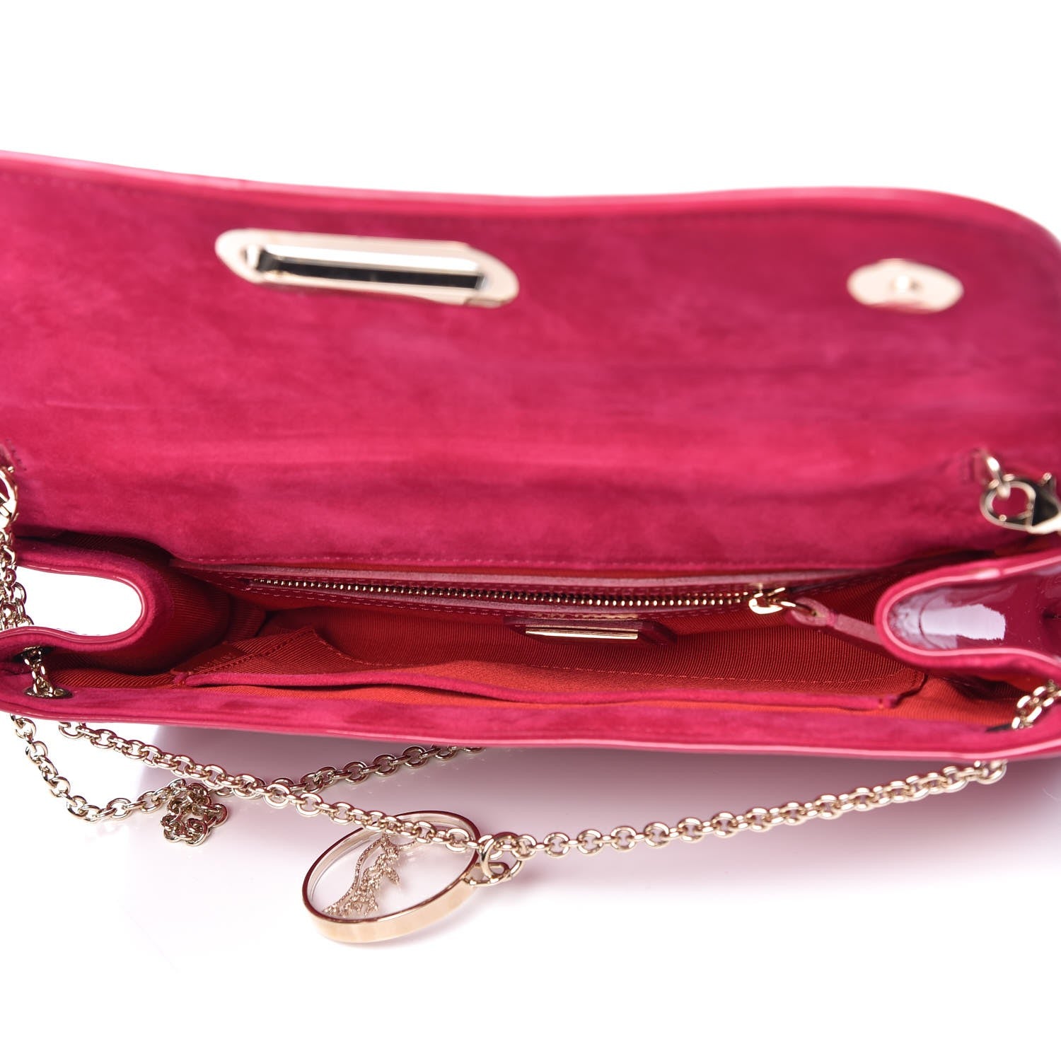 Christian Louboutin Patent Riviera Clutch Fuchsia 5 of 7