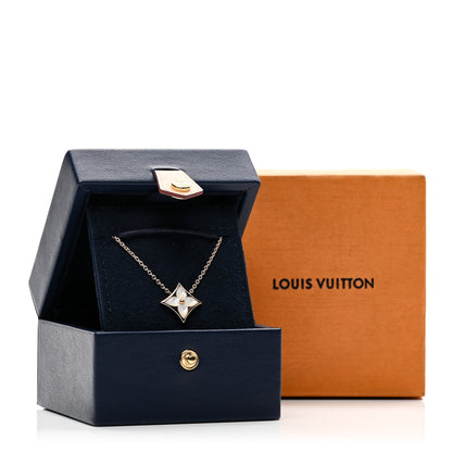 Louis Vuitton 18K Pink Gold Mother of Pearl Color Blossom Star Pendant Necklace 6 of 6