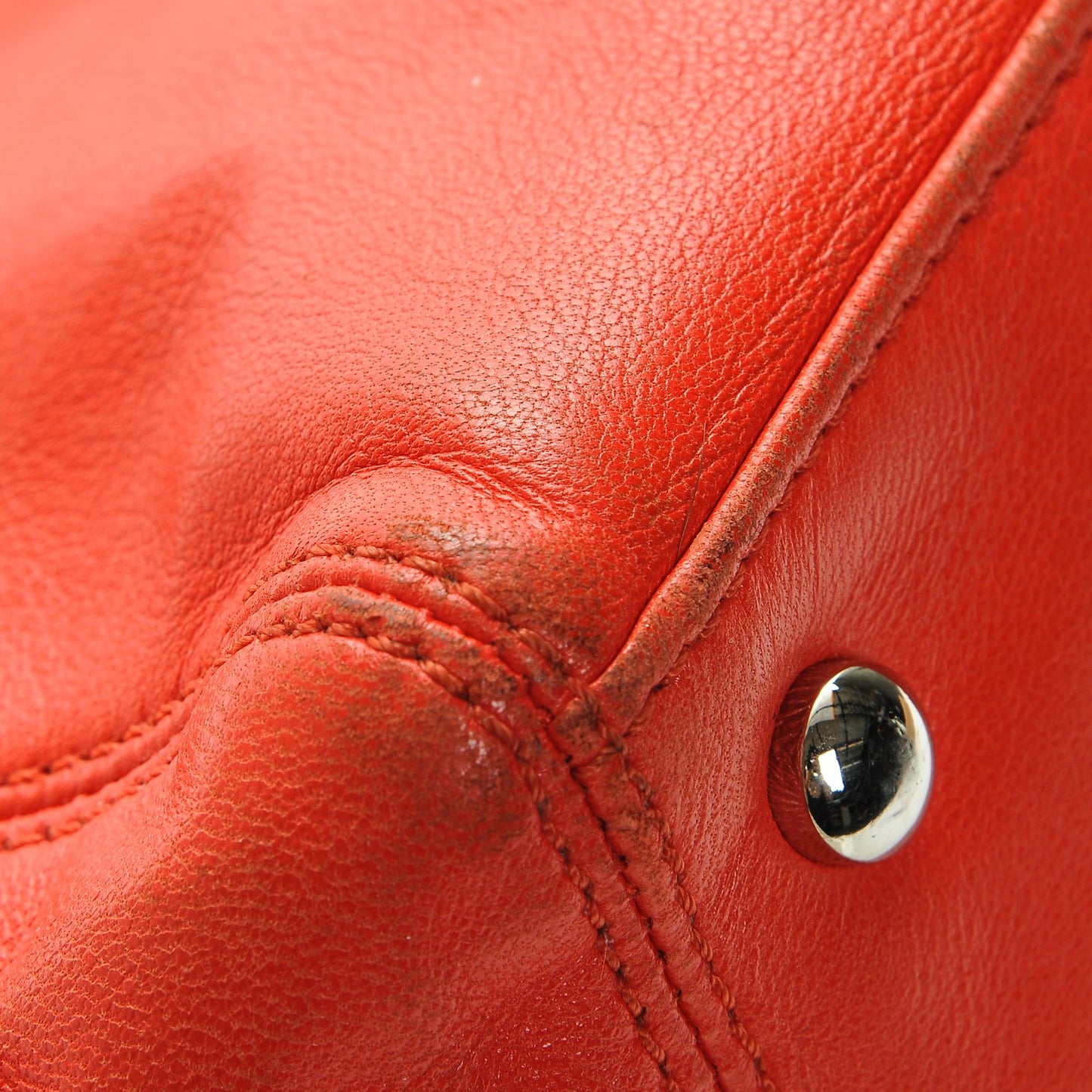 Lambskin Executive Cerf Shopper Tote Red