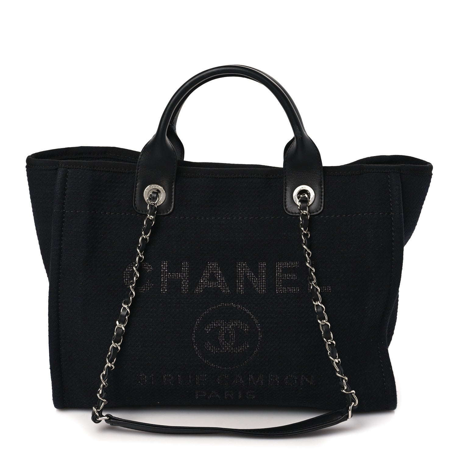 Chanel Mixed Fibers Small Deauville Tote Black 3 of 10