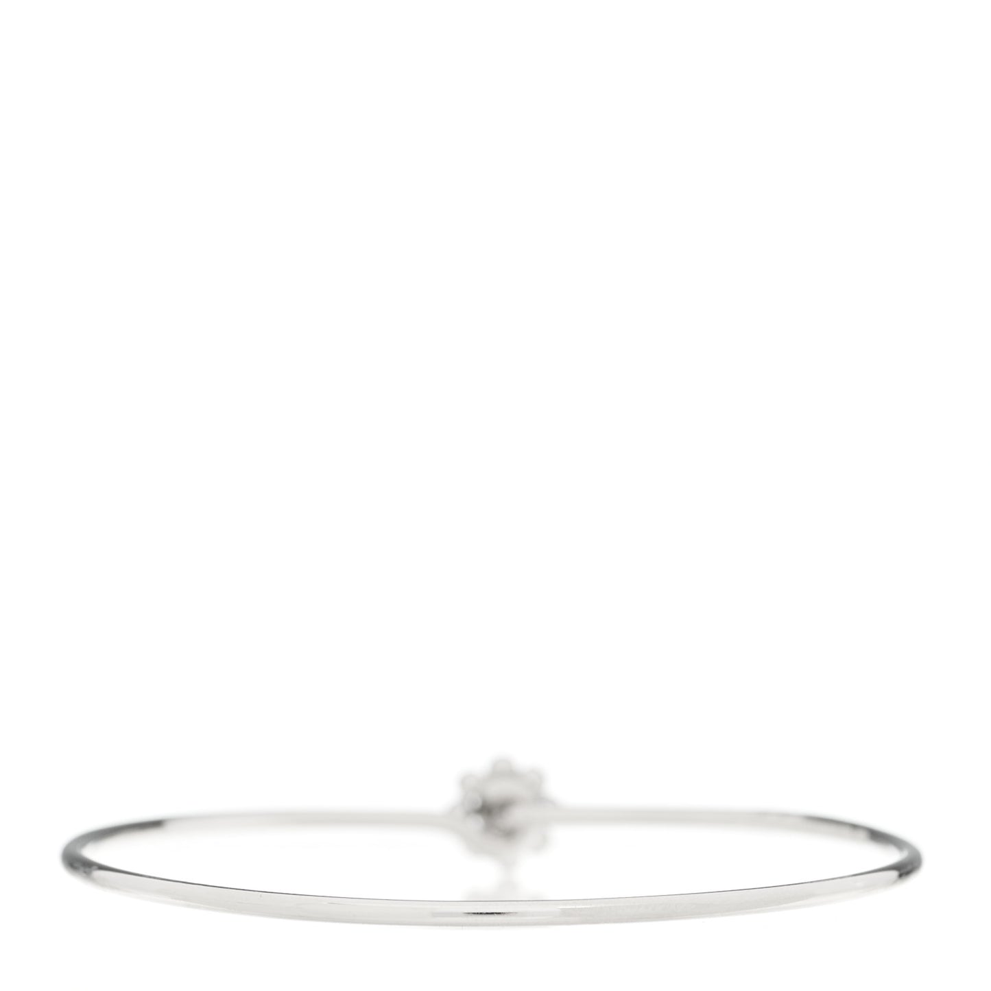 18K White Gold Diamond Flower Wire Bracelet