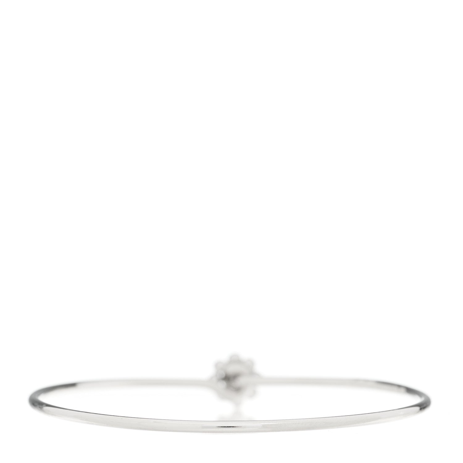 Tiffany 18K White Gold Diamond Flower Wire Bracelet 2 of 3