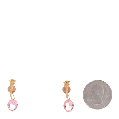 Christian Dior Metal Crystal Dior Dream Drop Earrings Gold Pink 2 of 4