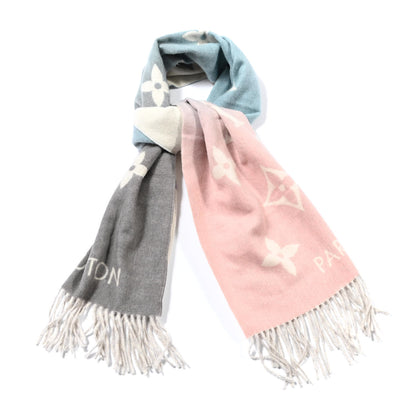 Louis Vuitton Cashmere Monogram Reykjavik Scarf Bleu Rose 1 of 4