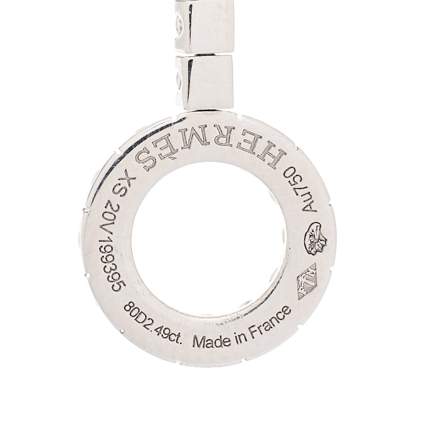 Hermes 18K White Gold Diamond Finesse Link Bracelet XS 3 of 3