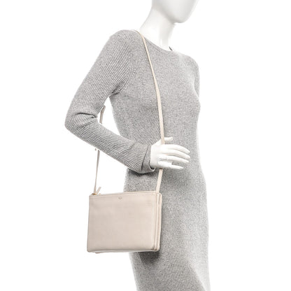 Celine Goatskin Large Trio Crossbody Bag White 2 of 7