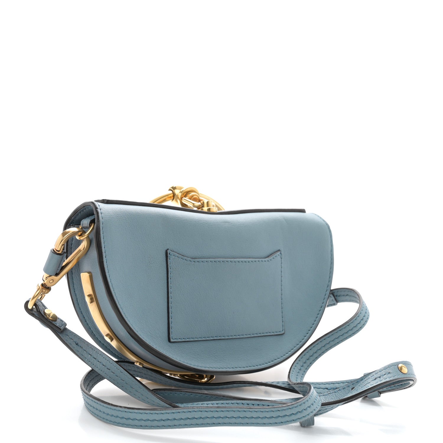 Chloe Calfskin Small Nile Bracelet Minaudiere Bag Washed Blue 3 of 12