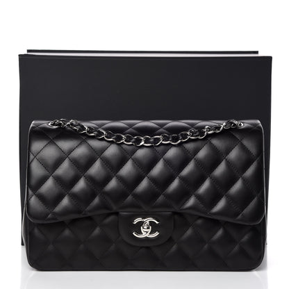Chanel Lambskin Quilted Jumbo Double Flap Black 12 of 12