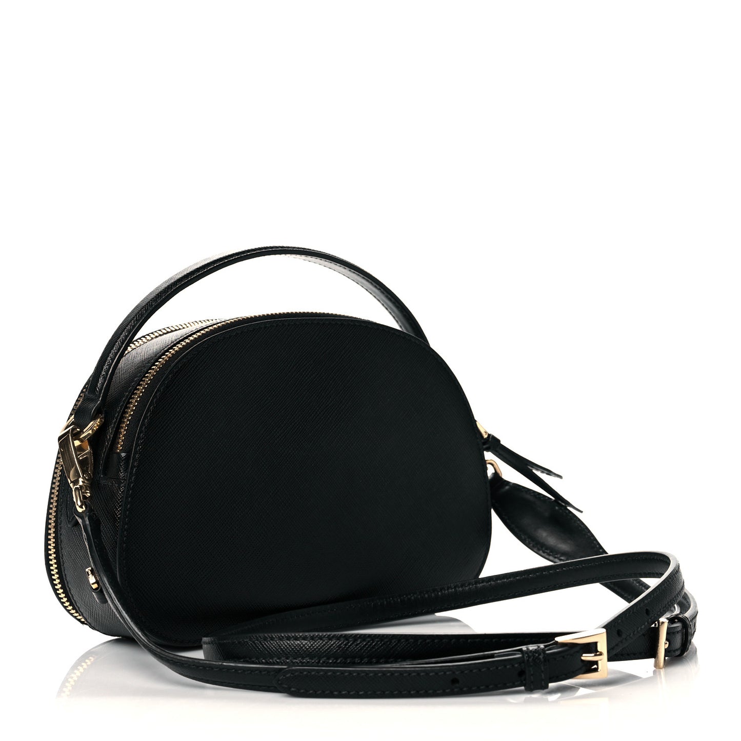Saffiano Lux Odette Crossbody Black