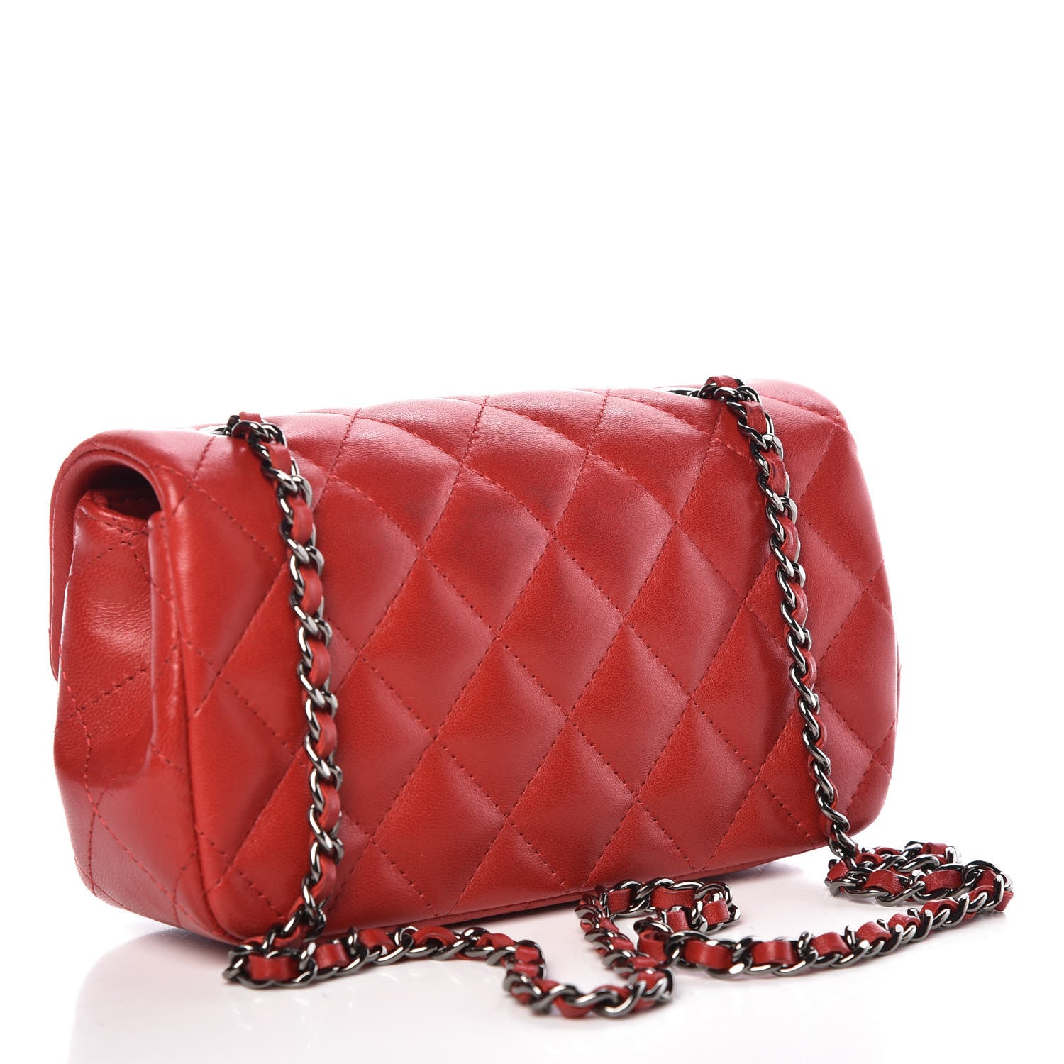 Chanel Lambskin Quilted Extra Mini Flap Red 2 of 9