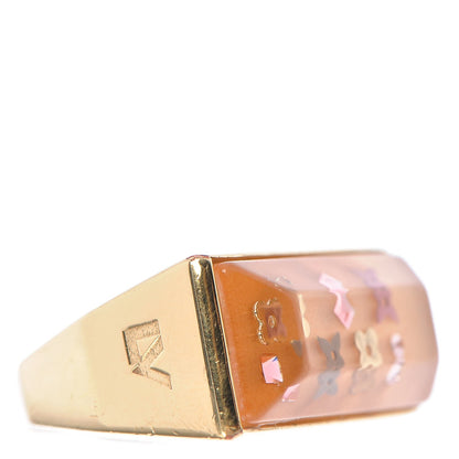 Louis Vuitton Resin Swarovski Crystal Inclusion Ring 6.5 Gold 1 of 6