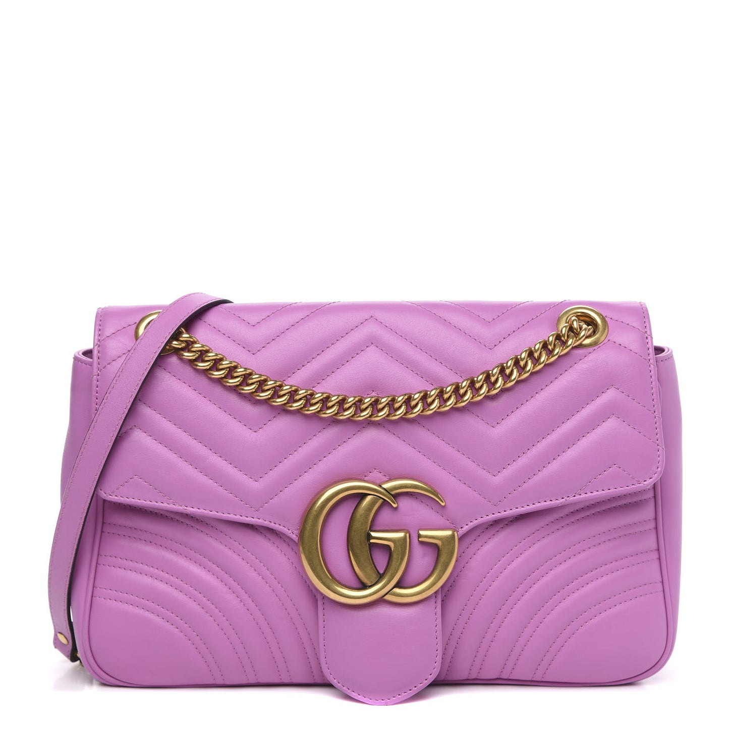Calfskin Matelasse Medium GG Marmont Shoulder Bag Candy Mousse