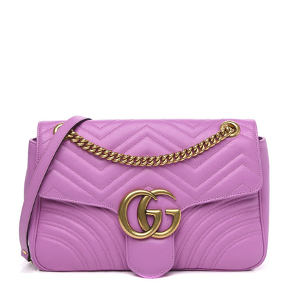 Gucci Calfskin Matelasse Medium GG Marmont Shoulder Bag Candy Mousse 1 of 13