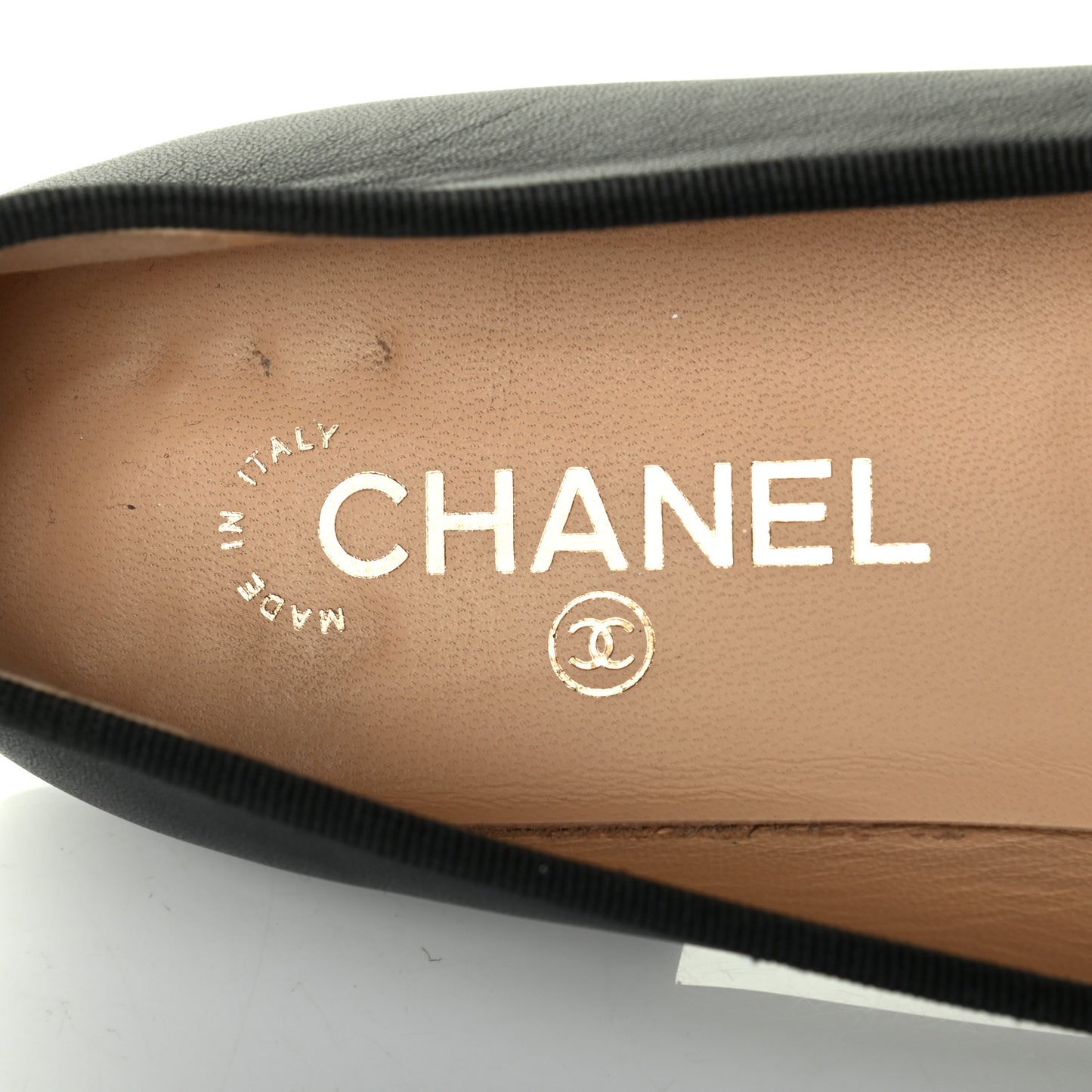 Lambskin Patent Cap Toe Ballerina Flats 41 Black