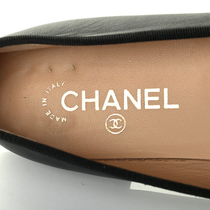 Chanel Lambskin Patent Cap Toe Ballerina Flats 41 Black 5 of 6
