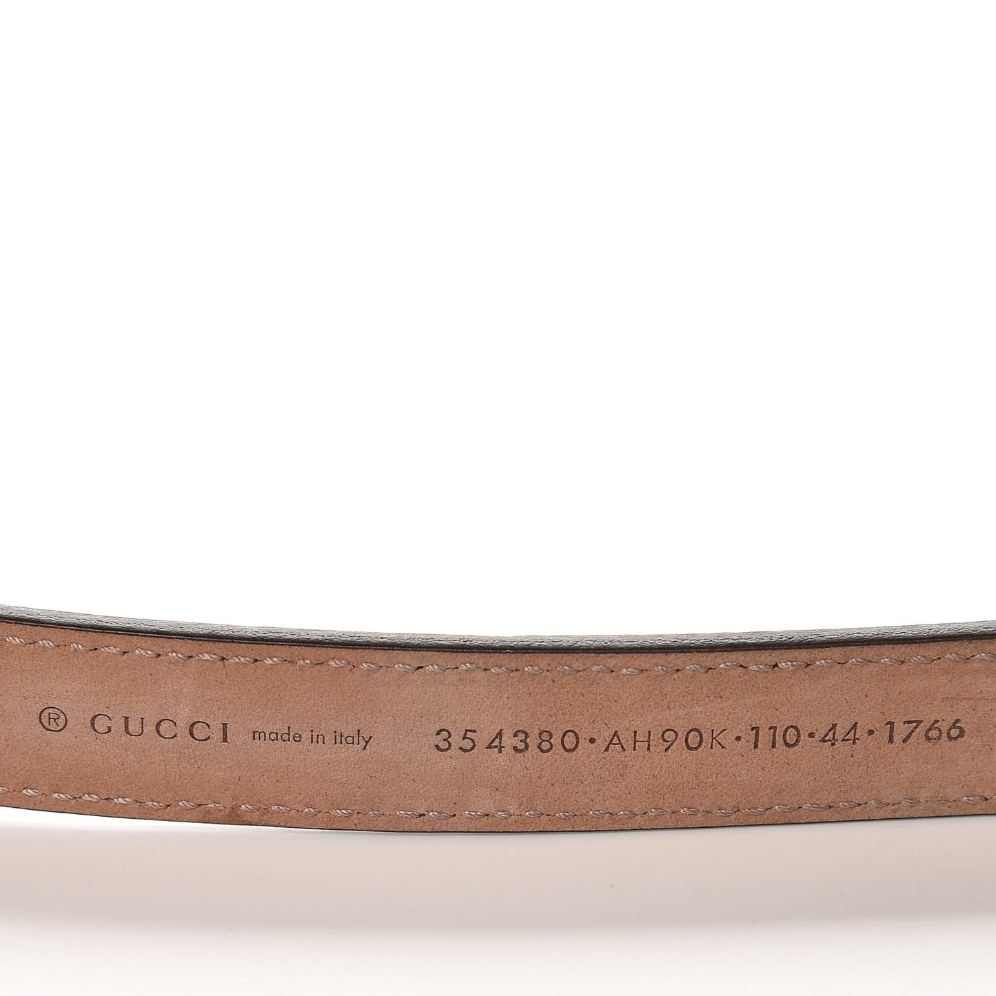 Metallic Calfskin Crystal Interlocking G Belt 110 44 Golden Beige