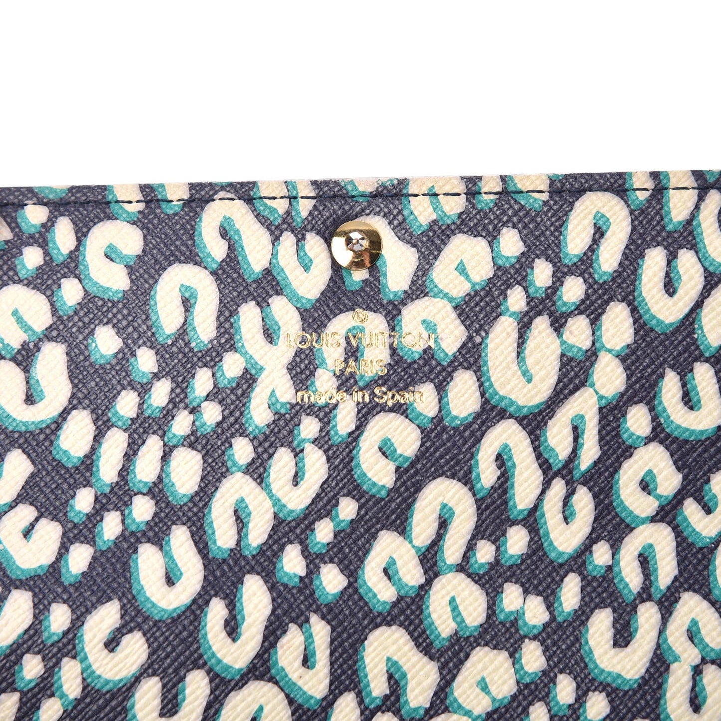 Monogram Leopard Sarah Wallet Blue Infini