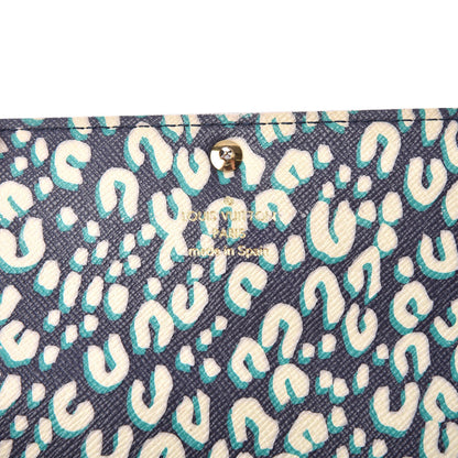 Louis Vuitton Monogram Leopard Sarah Wallet Blue Infini 6 of 18