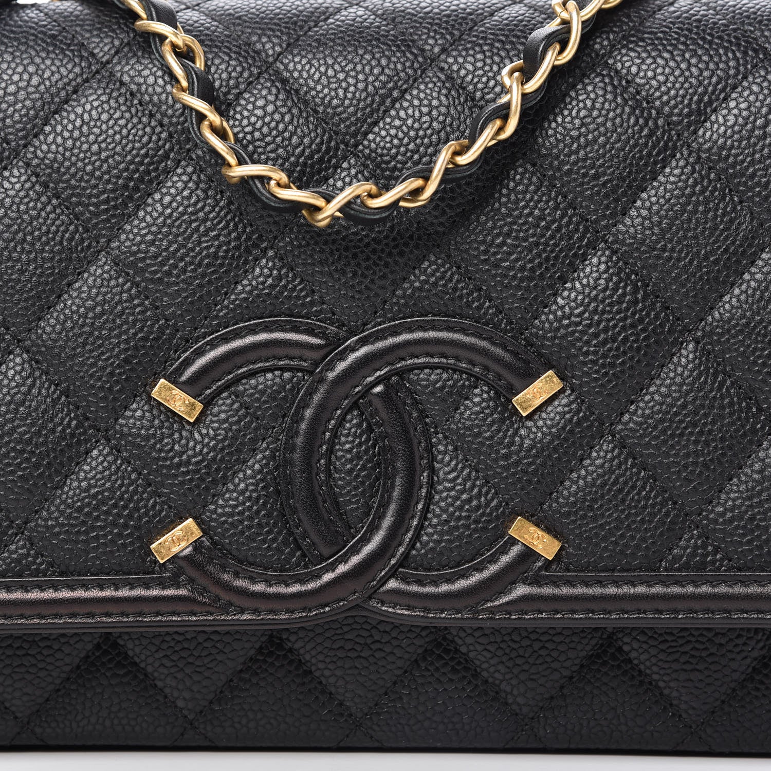 Chanel Caviar Quilted Medium CC Filigree Flap Black 10 of 11