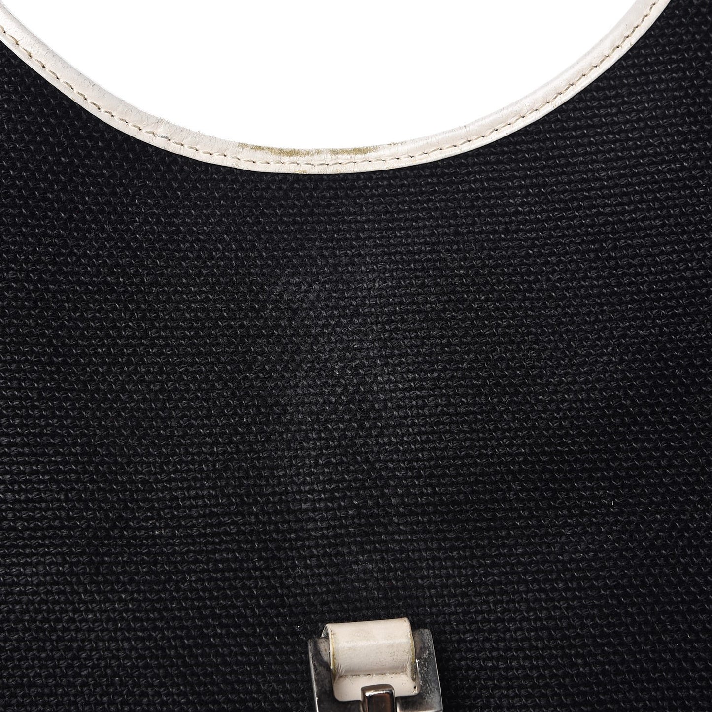 Canvas Bardot Shoulder Bag White Black
