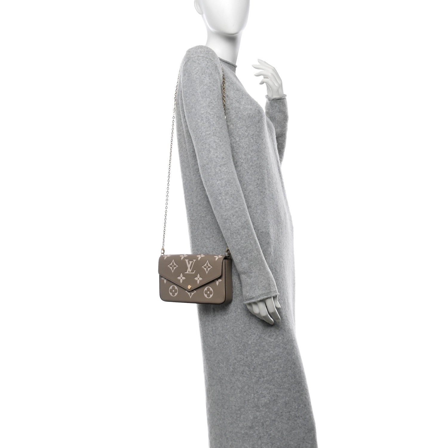Louis Vuitton Empreinte Monogram Giant Felicie Pochette Tourterelle Creme 2 of 12