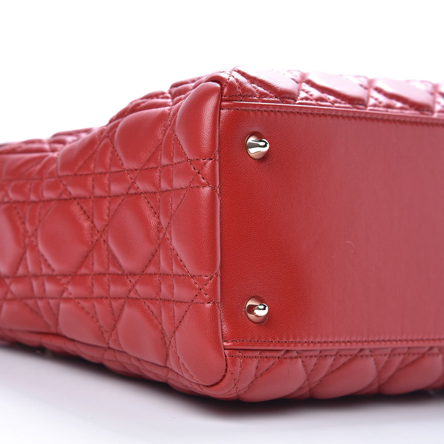 Lambskin Cannage Medium Lady Dior Red