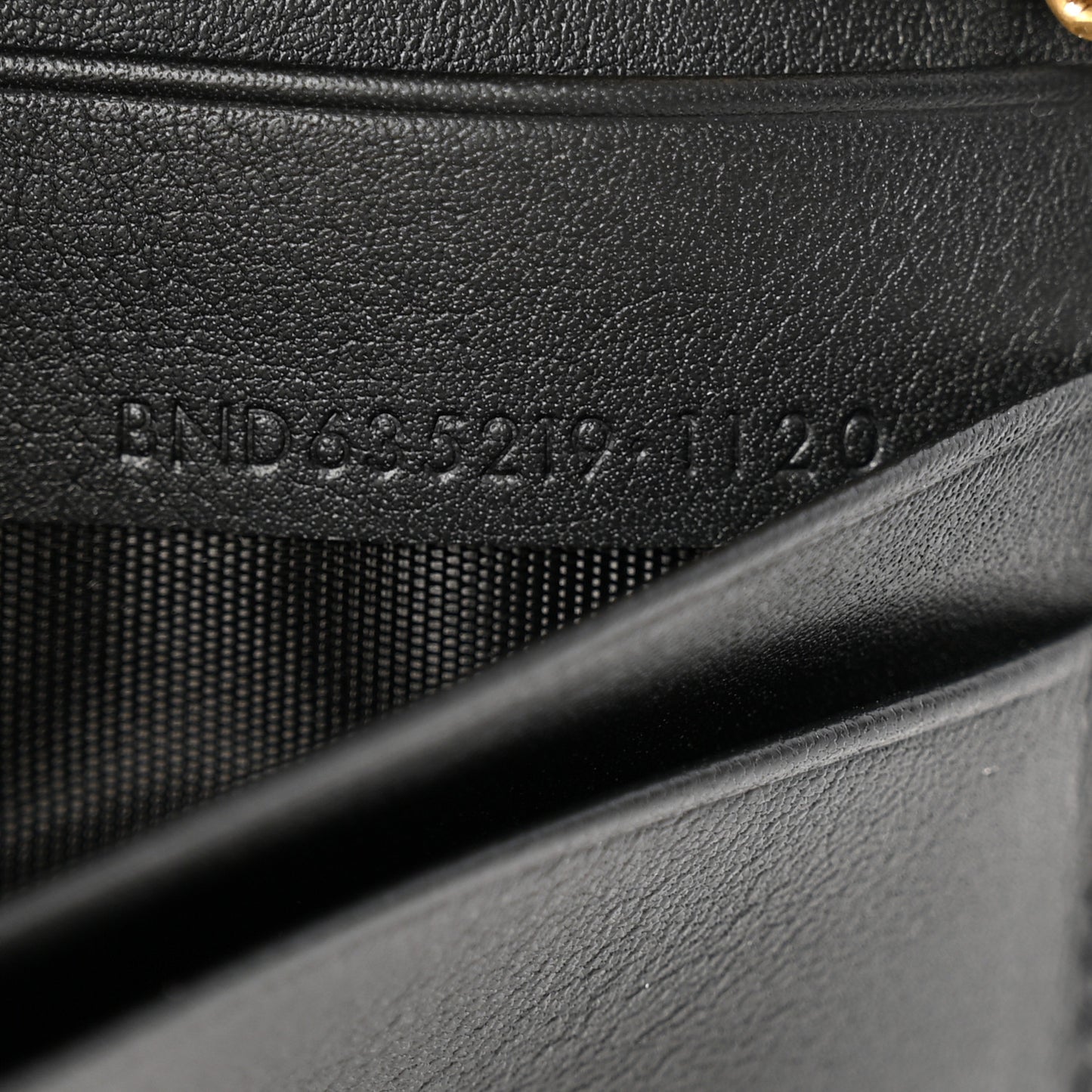 Calfskin Monogram Tropical Print Chain Card Case Red Black