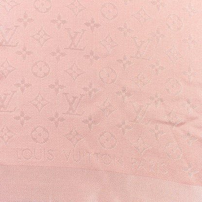 Louis Vuitton Silk Lurex Wool Monogram Shine Shawl Rose Velours 2 of 3