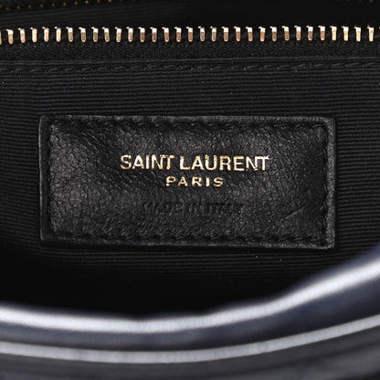 Saint Laurent Lambskin Quilted Victoire Camera Bag Deep Marine 6 of 10