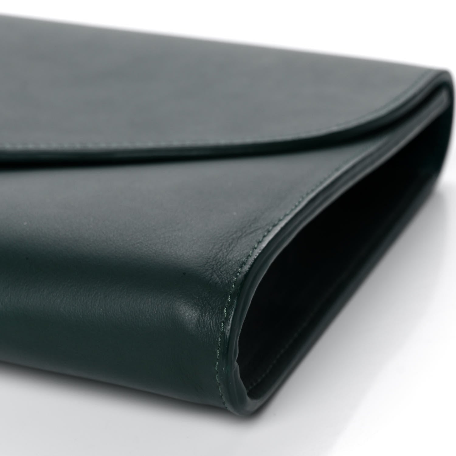 Mansur Gavriel Calfskin Envelope Flat Clutch Dark Green 8 of 13