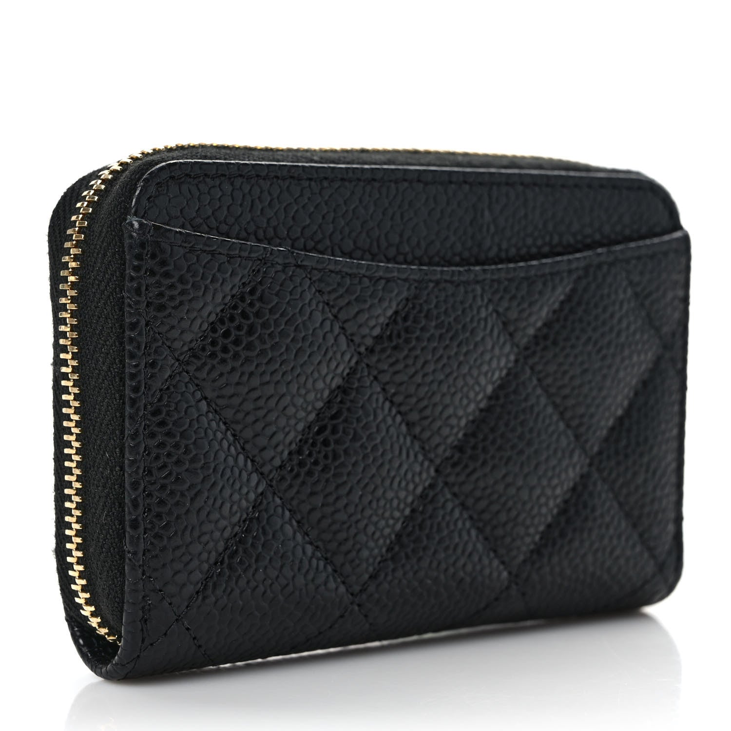 Chanel Caviar Quilted Zip Coin Purse Black 3 of 7