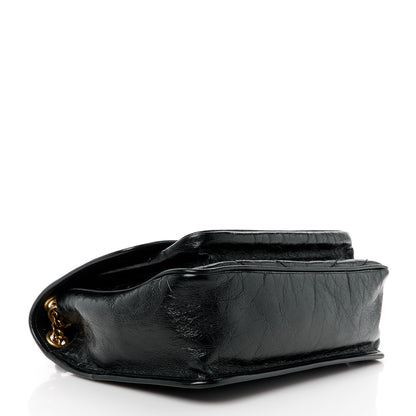 Saint Laurent Crinkled Calfskin Matelasse Monogram Medium Niki Chain Satchel Black 4 of 12