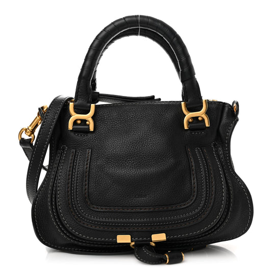 Calfskin Mini Marcie Satchel Black
