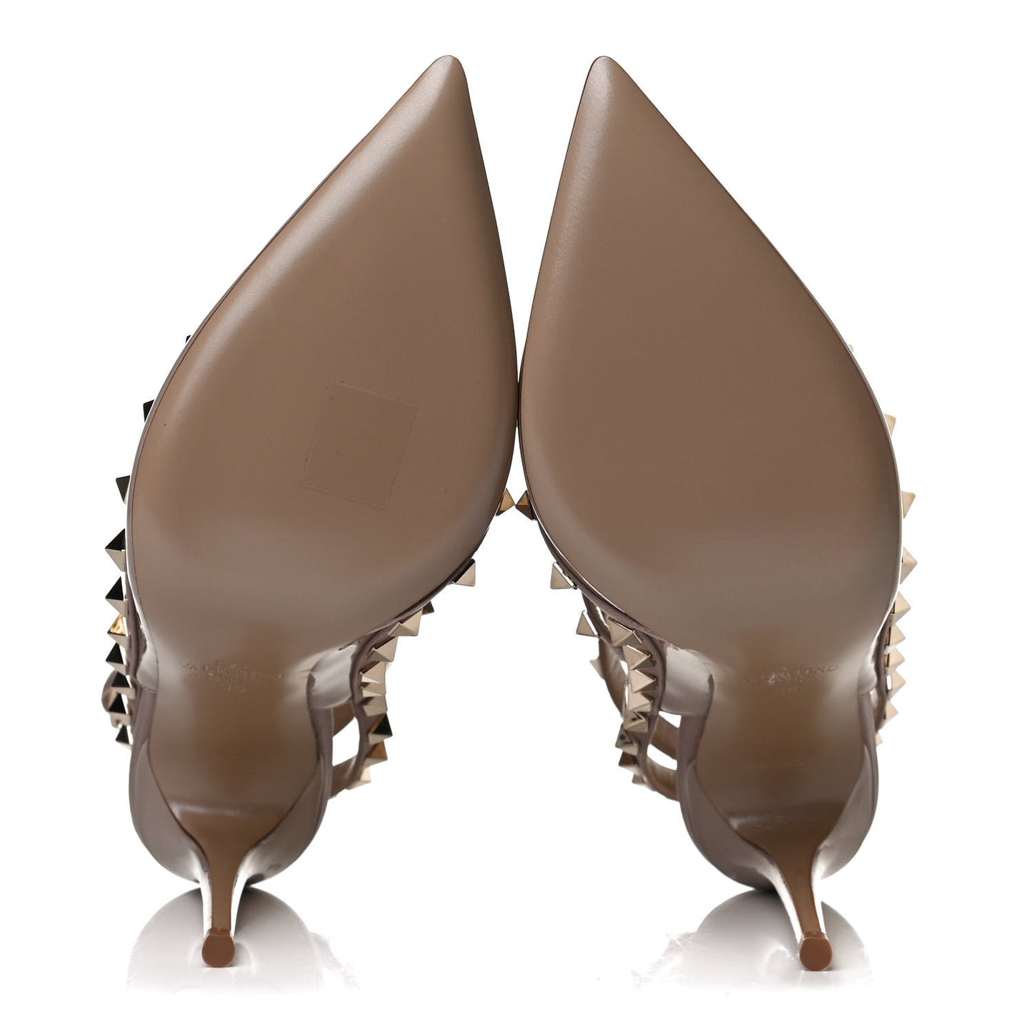 Patent Nappa Rockstud Ankle Strap 100mm Pumps 39 Poudre