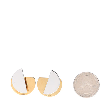Christian Dior Half Moon Earring Gold Silver 2 of 4