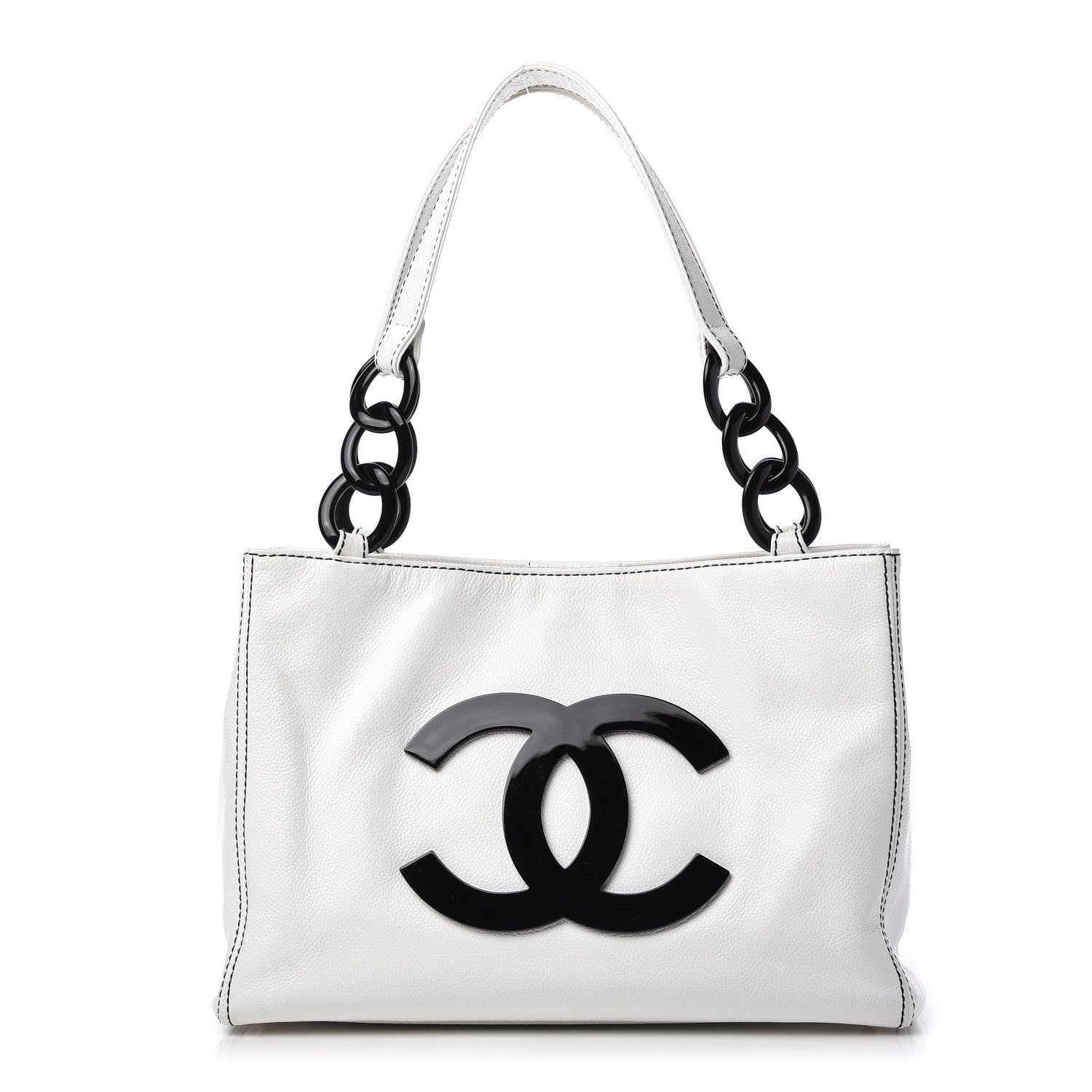 Chanel Caviar Bekko Chain Tote White 1 of 14