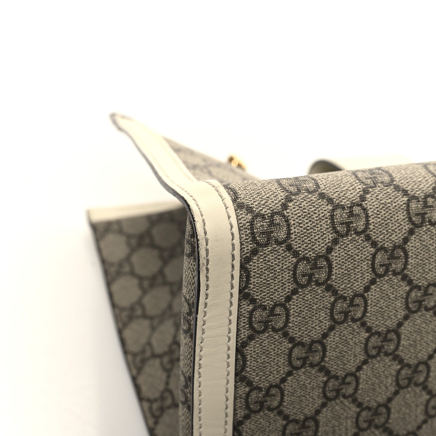GG Supreme Monogram Medium Padlock Tote White