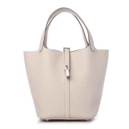 Hermes Taurillon Clemence Picotin Lock 22 MM Craie 1 of 10