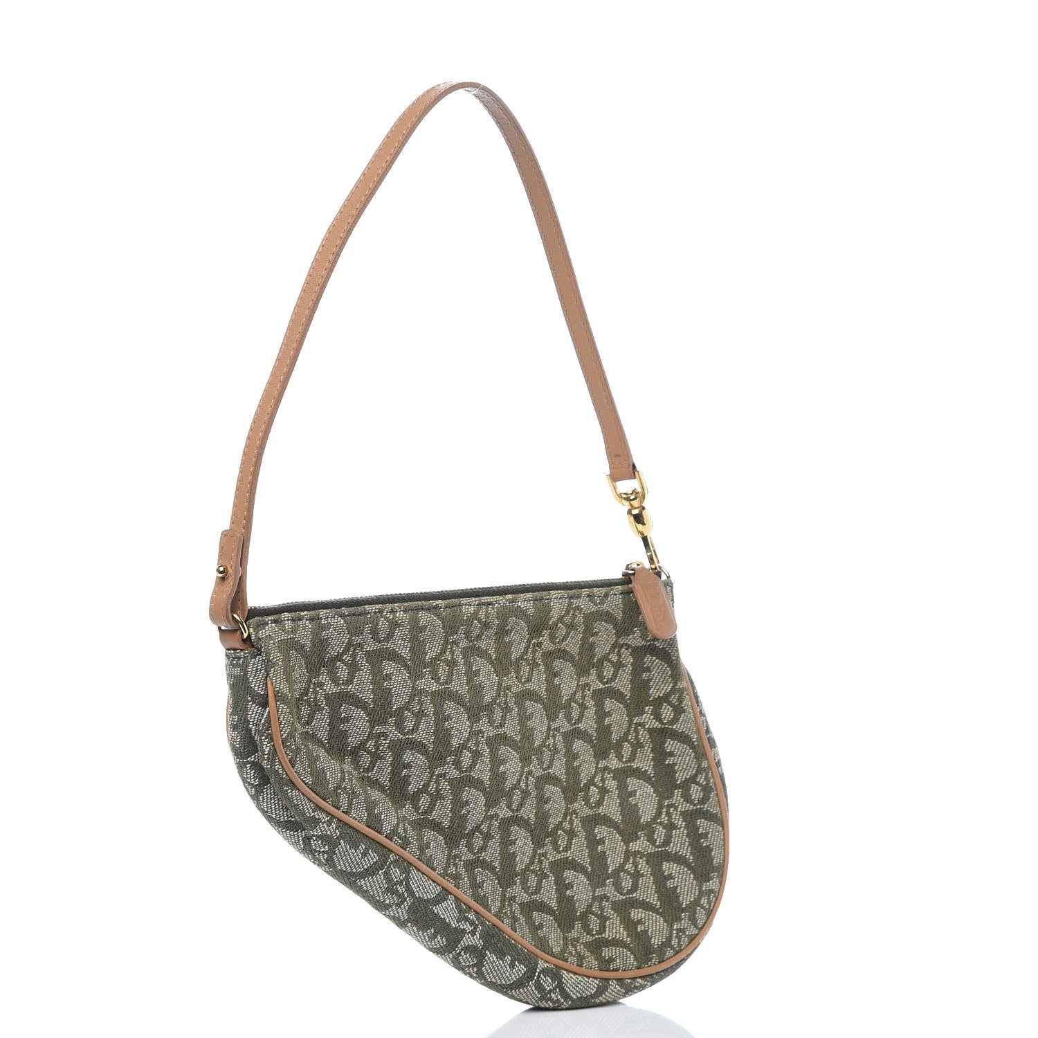 Christian Dior Monogram Mini Saddle Pochette Green 3 of 12
