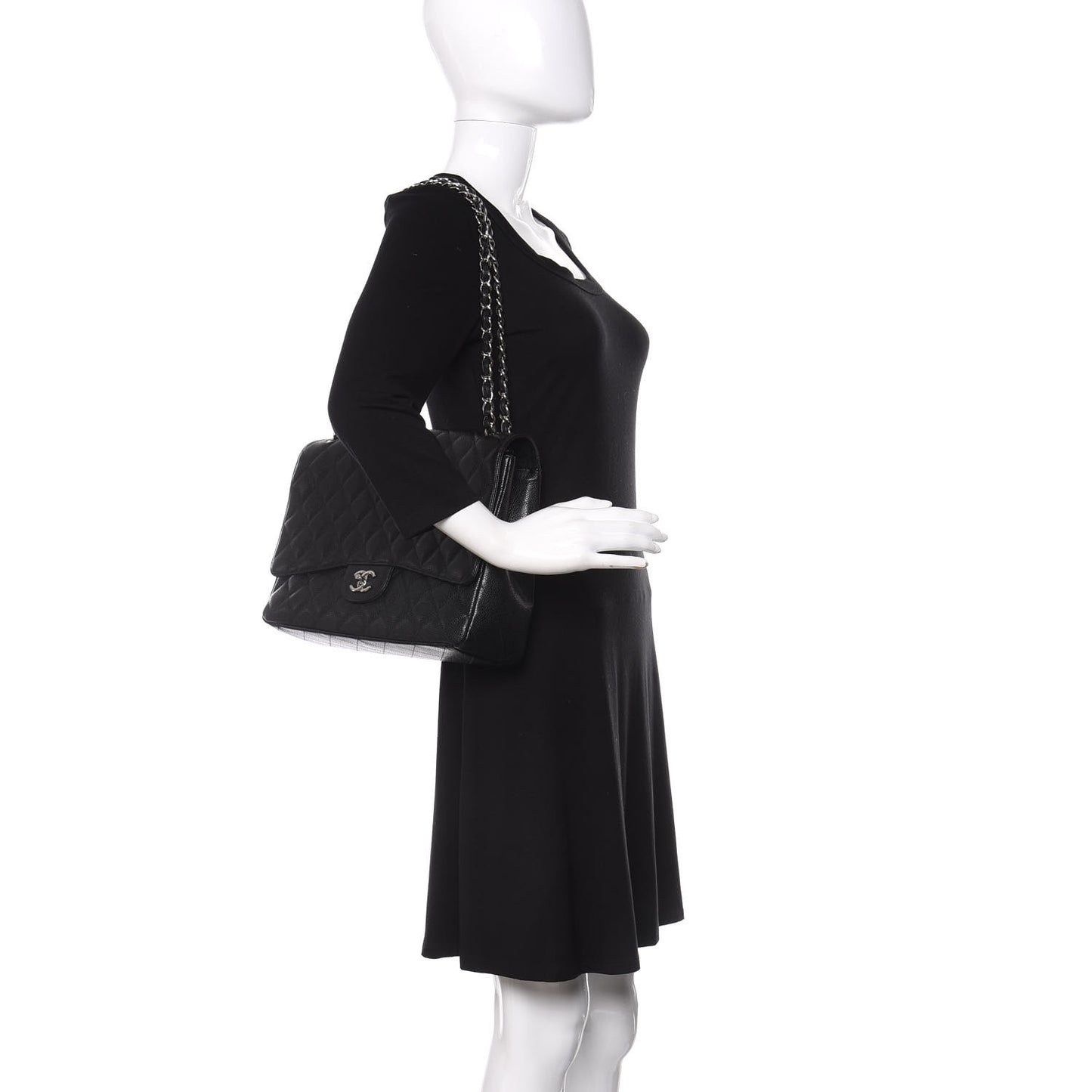 Caviar Quilted Maxi Single Flap Black