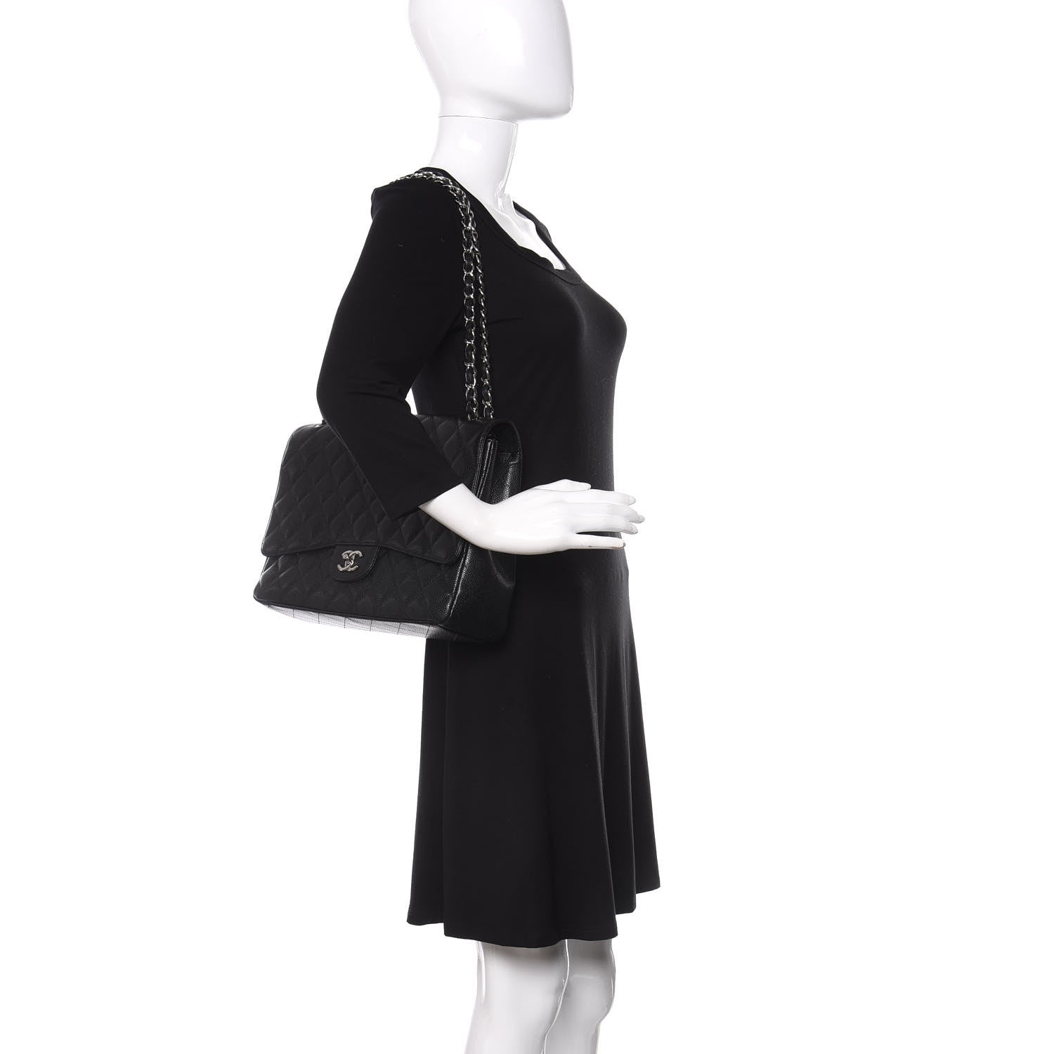 Chanel Caviar Quilted Maxi Single Flap Black 2 of 12