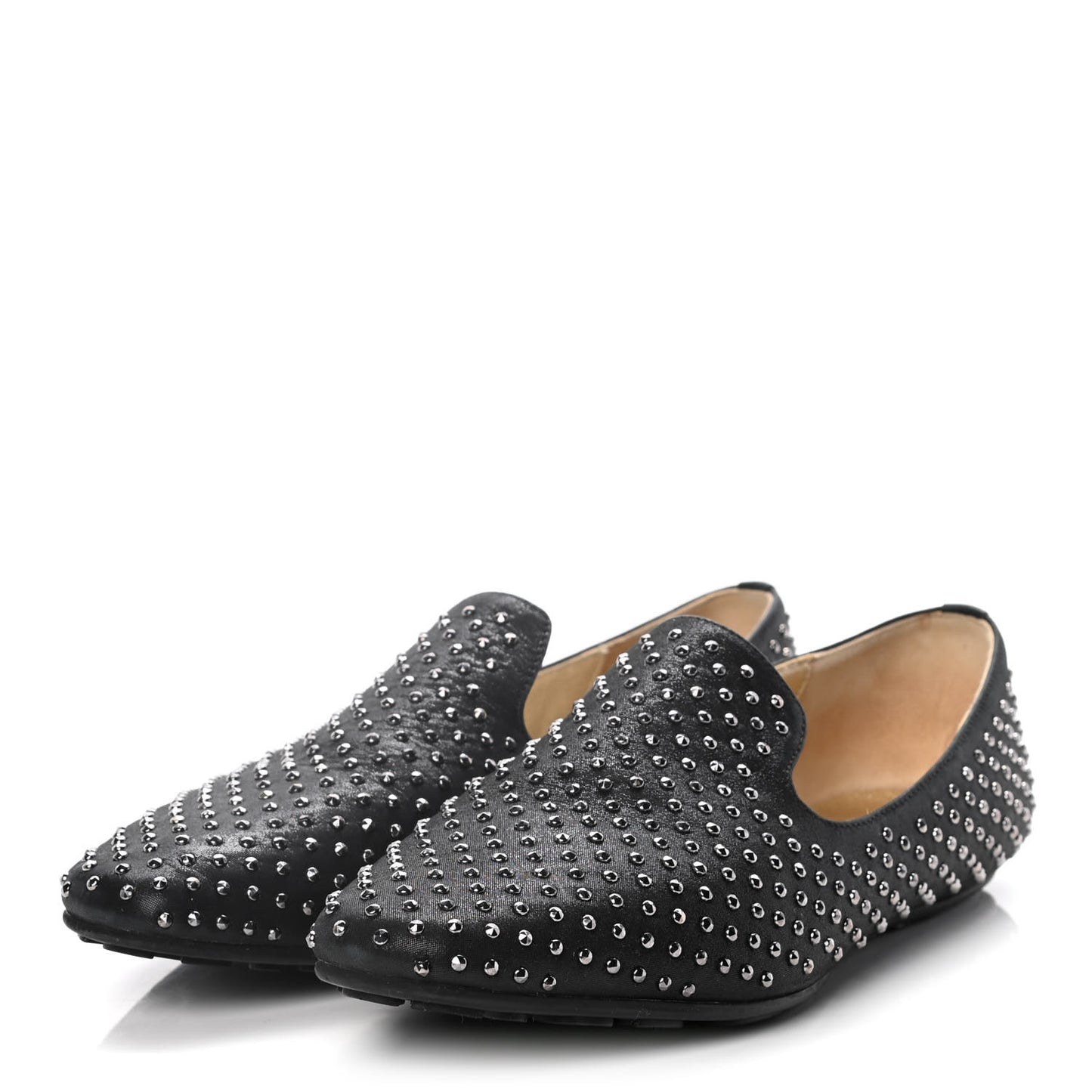 Suede Studded Wheel Weekend Slipper 38.5 Black