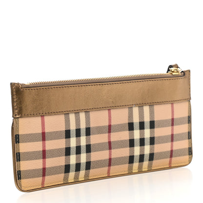Burberry Haymarket Check Zip Pouch Gold 3 of 6